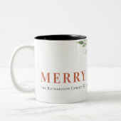 Tasse 2 Couleurs Joyeux Poinsettia Bund'aquarelle Pine Noël (Gauche)