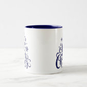 Tasse 2 Couleurs Joyeux script de Noël moderne (Centre)