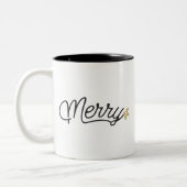 Tasse 2 Couleurs Joyeux script typographie Noël (Gauche)