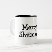 Tasse 2 Couleurs Joyeux Shitmas Père Noël (Devant gauche)
