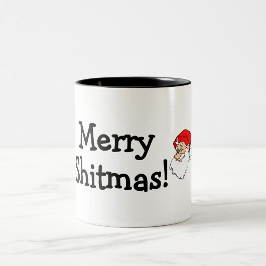 Tasse 2 Couleurs Joyeux Shitmas Père Noël (Centre)