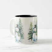 Tasse 2 Couleurs Joyeux Snowman (Devant gauche)