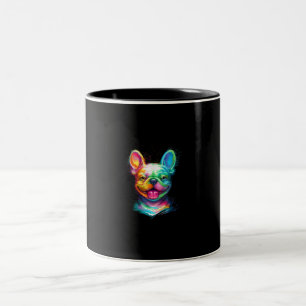 Tasse 2 Couleurs joyeux taureau français sourire cadeau visage