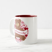 Tasse 2 Couleurs Joyeux Valentine ! Teddy bear (Devant gauche)