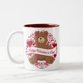 Tasse 2 Couleurs Joyeux Valentine ! Teddy bear (Gauche)