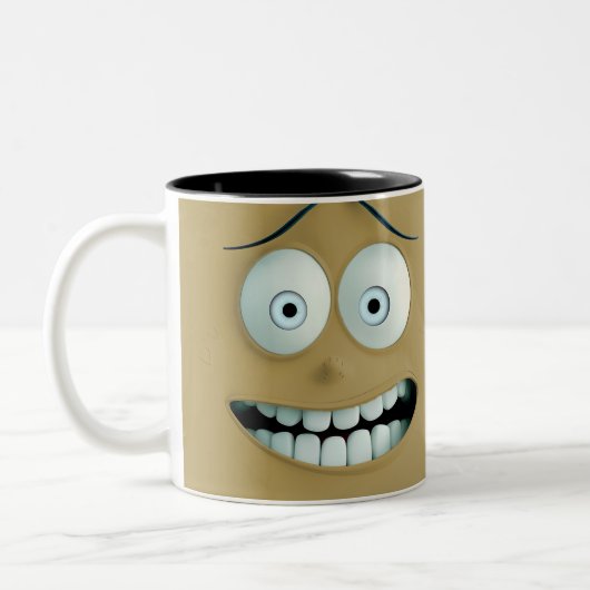 Tasse 2 Couleurs Joyeux visage drôle (Gauche)