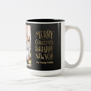 Tasse 2 Couleurs Joyeux voeux de Musique de Fêtes Photo Personnalis