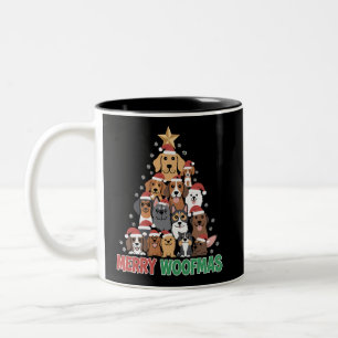 Tasse 2 Couleurs Joyeux Woofmas Joyeux Noël Amoureux de Chien