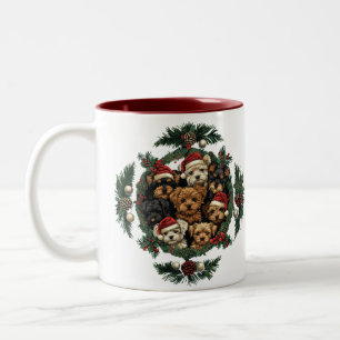 Tasse 2 Couleurs Joyeux Yorkshire Terrier Chiens de Noël