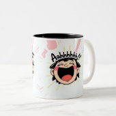 Tasse 2 Couleurs Joyful Scream - Fun Dessin Expression (Devant droit)