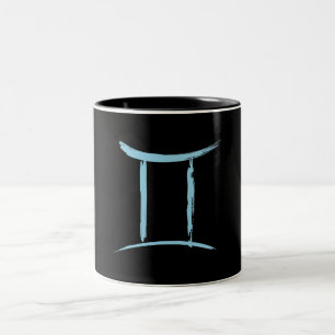 Tasse 2 Couleurs JUMEAUX les Gémeaux Astrologie Bleue Anniversaire