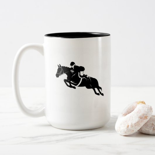 Tasse 2 Couleurs Jumper équestre (Avec donut)