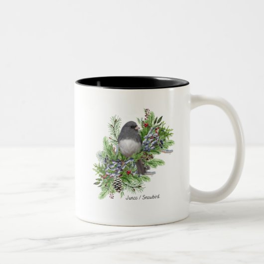 Tasse 2 Couleurs Junco de boue d'oiseaux/Snowbird (Droit)