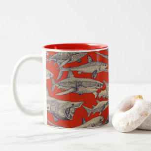 Tasse 2 Couleurs just sharks retro