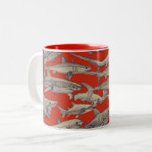 Tasse 2 Couleurs just sharks retro (Devant gauche)