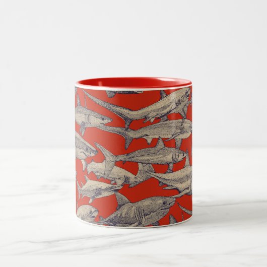 Tasse 2 Couleurs just sharks retro (Centre)
