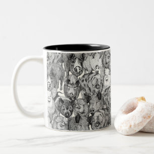 Tasse 2 Couleurs juste des cochons noirs demi-perle