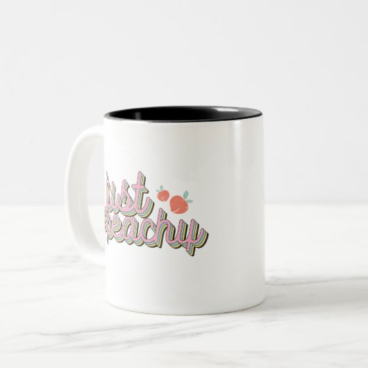 Tasse 2 Couleurs "Juste En Pêche" Mignonne Pêche (Devant gauche)