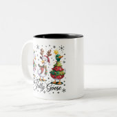 Tasse 2 Couleurs Juste un joyeux patchwork de Noël canard drôle  (Devant gauche)