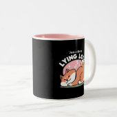Tasse 2 Couleurs Juste un Shiba allongé bas : mignonne conception S (Devant droit)
