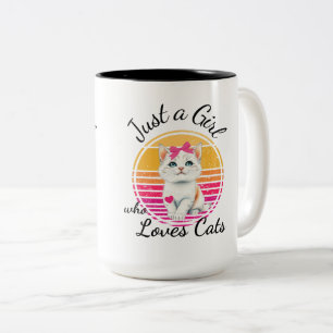 Tasse 2 Couleurs Juste une fille qui aime les chats