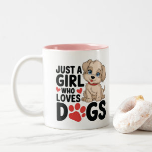 Tasse 2 Couleurs juste une fille qui aime les chiens drôle design
