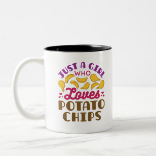 Tasse 2 Couleurs Juste une fille qui aime les chips de pommes de te