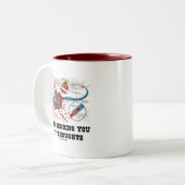 Tasse 2 Couleurs Juste vous envoyant mes pensées (neurone/synapse) (Devant gauche)