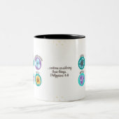 Tasse 2 Couleurs JW Floral Coffee Coupe Philippians 4:8 (Centre)
