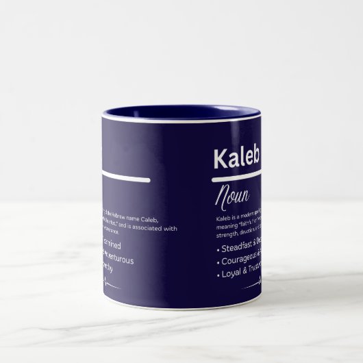 Tasse 2 Couleurs Kaleb Personalized Name (Centre)