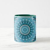 Tasse 2 Couleurs Kaleidoscope / Mandala bleu clair (Centre)