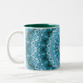 Tasse 2 Couleurs Kaleidoscope / Mandala bleu clair (Gauche)