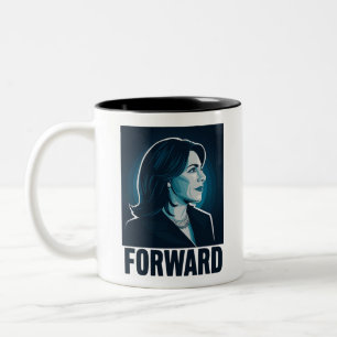 Tasse 2 Couleurs Kamala Harris en avant 2024 Élection présidentiell