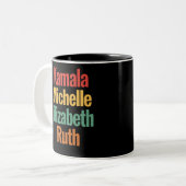 Tasse 2 Couleurs Kamala Michelle Elizabeth Ruth Politique féministe (Devant gauche)