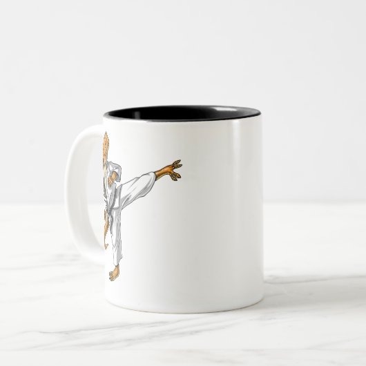 Tasse 2 Couleurs Karaté de dragon (Devant gauche)
