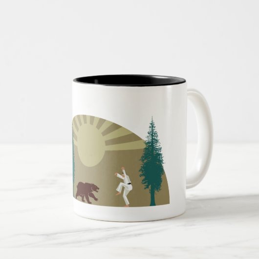 Tasse 2 Couleurs Karate Kick Bear (Devant droit)