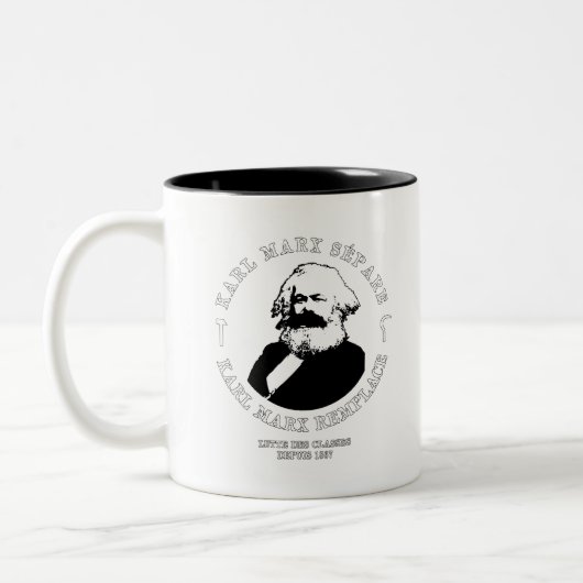 TASSE 2 COULEURS KARL MARX SÉPARE, KARL MARX REMPLACE (Gauche)