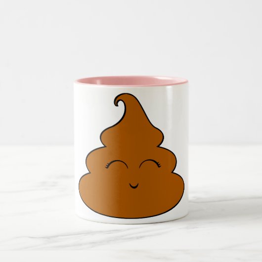 Tasse 2 Couleurs Kawaii Poo Poo (Centre)