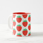 Tasse 2 Couleurs kawaii strawberries (Devant gauche)