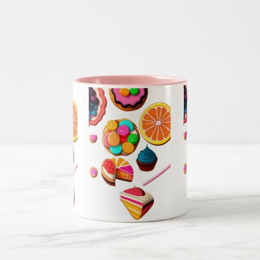 Tasse 2 Couleurs "Kawaii Sweets Sip in Sweetness and Cuteness (Centre)