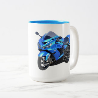 Tasse 2 Couleurs Kawasaki ZX-14R Ninja (Bleu)