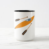 Tasse 2 Couleurs Kayak orange avec des aviron (Centre)