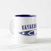 Tasse 2 Couleurs Kayakaholic (Devant gauche)
