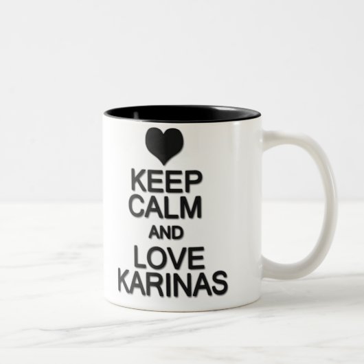 Tasse 2 Couleurs Keep Calm And Love Karinas (Droit)