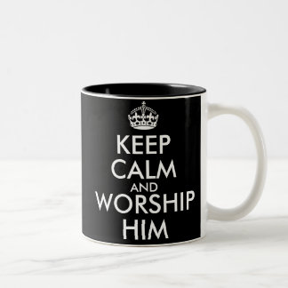 TASSE 2 COULEURS KEEP CALM AND WORSHIP HIM