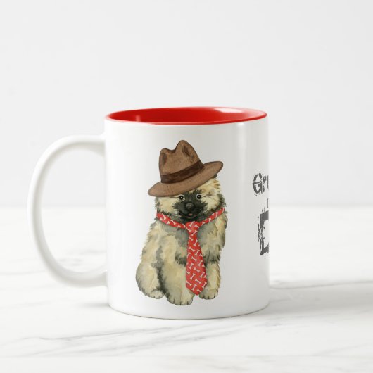 Tasse 2 Couleurs Keeshond Papa (Gauche)