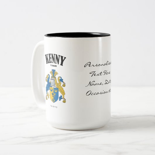 Tasse 2 Couleurs Kenny Family Crest, Traduction & Signification (Devant gauche)