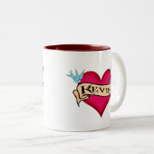 Tasse 2 Couleurs Kevin - T-shirts et cadeaux faits sur commande de (Devant droit)