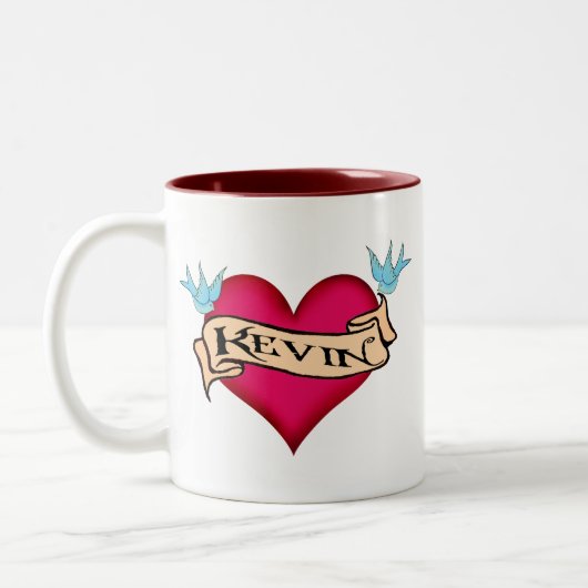 Tasse 2 Couleurs Kevin - T-shirts et cadeaux faits sur commande de (Gauche)