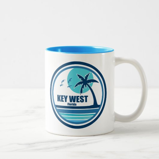 Tasse 2 Couleurs Key West Florida Palm Tree Birds (Droit)